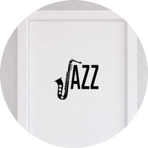 Adesivo de Casa Jazz Saxofone Música Sax