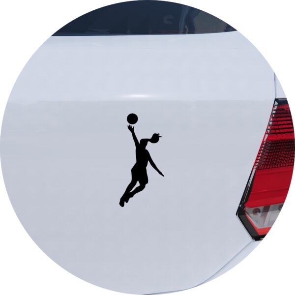 Adesivo de Carro Mulher Jogando Basquete