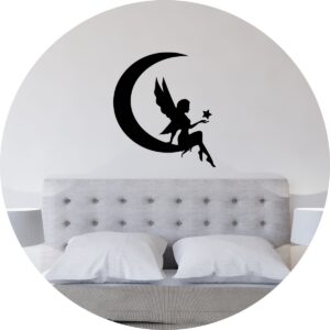 Adesivo de Casa Fada Sentada na Lua