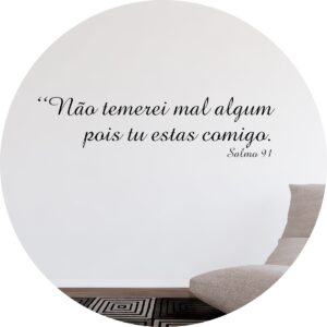 Adesivo de Casa Salmo 91 Não Temerei Mal Algum