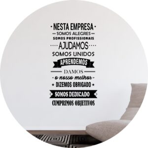 Adesivo de Casa Frase Motivacional Nesta Empresa