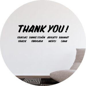 Adesivo de Casa Frase Inglês Thank You Escola Idiomas