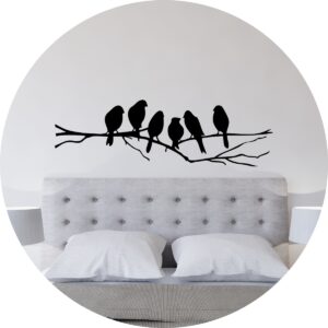 Adesivo de Casa Pássaros no Galho Outono