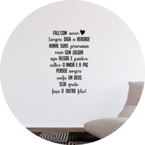 Adesivo de Casa Frase Fale Com Amor Seja Grato Perdoe