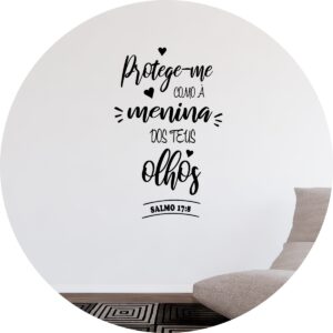 Adesivo de Casa Frase Bíblica Religioso Salmos 17:8