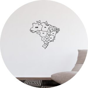 Adesivo de Casa Mapa Brasil Estados Parede