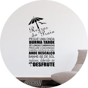 Adesivo de Casa Regras Da Praia Pegue Uma Onda
