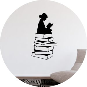 Adesivo de Casa Menina Lendo Livro