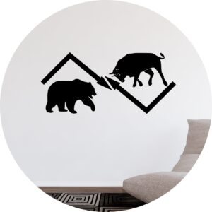 Adesivo de Casa Bull vs Bear Bolsa de Valores