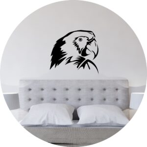 Adesivo de Casa Cabeça Rosto de Pássaro Arara