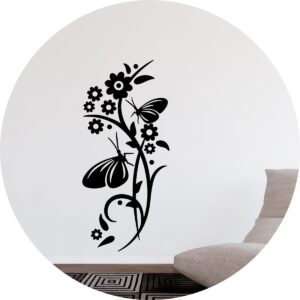 Adesivo de Casa Borboletas e Flores no Jardim