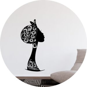 Adesivo de Casa Mulher Afro Negra de Turbante