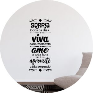 Adesivo de Casa Frase Sorria Todos Os Dias