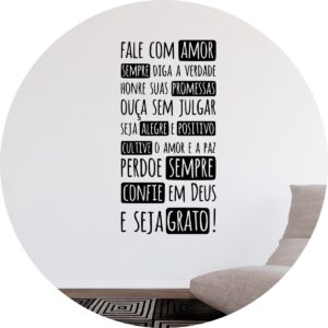 Adesivo de Casa Frase Fale Com Amor