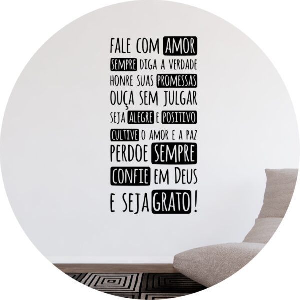 Adesivo de Casa Frase Fale Com Amor