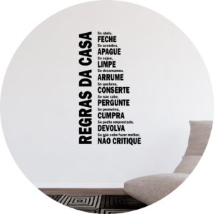 Adesivo de Casa Regras Da Casa