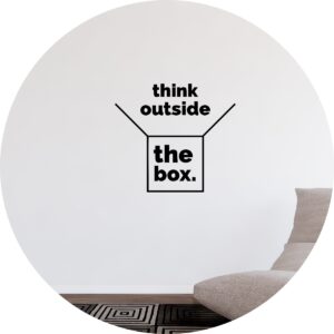 Adesivo de Casa Frase Think Outside The Box