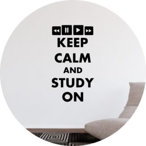 Adesivo de Casa Frase Keep Calm And Study On
