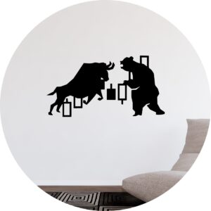 Adesivo de Casa Touro Urso Candlestick Bolsa de Valores