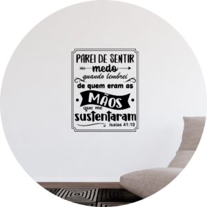 Adesivo de Casa Frases Versículo Bíblico Isaías 41:10