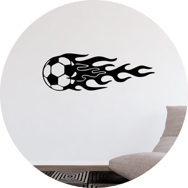 Adesivo de Casa Futebol Bola em Chamas Fogo