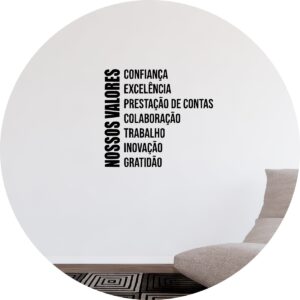 Adesivo de Casa Frase Valores Da Empresa