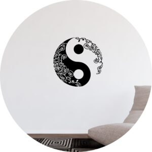Adesivo de Casa Mandala Yin Yang Floral