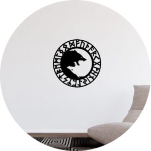 Adesivo de Casa Nórdico Viking Runa Fenrir Ragnarok