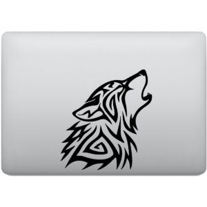 Adesivo de Notebook Lobo Tribal Estilizado