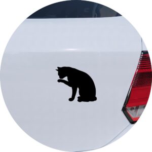 Adesivo de Carro Gato Tomando Banho Lambendo