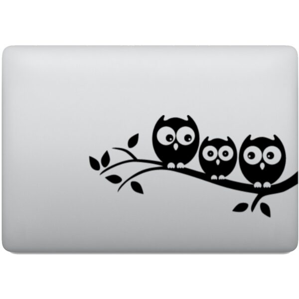 Adesivo de Notebook Família de Corujas