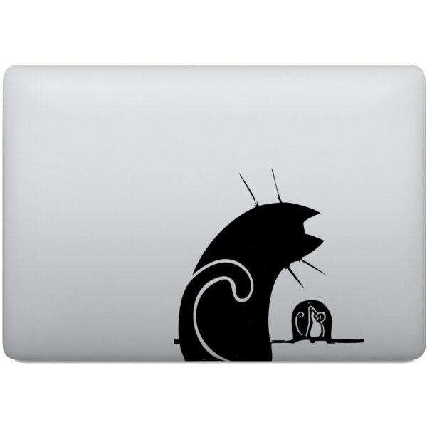 Adesivo de Notebook Gato e Rato na Toca
