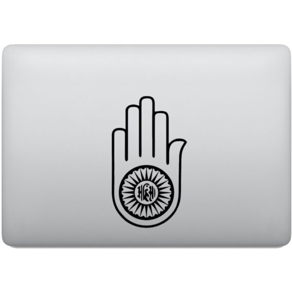 Adesivo de Notebook Jainismo Mão de Ahimsa