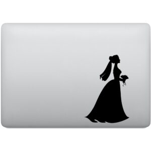 Adesivo de Notebook Noiva Segurando Buquê de Flores