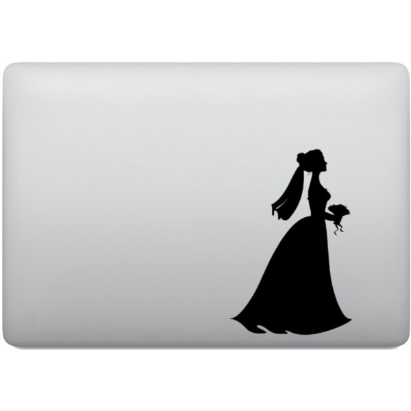 Adesivo de Notebook Noiva Segurando Buquê de Flores