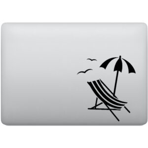 Adesivo de Notebook Praia Espreguiçadeira
