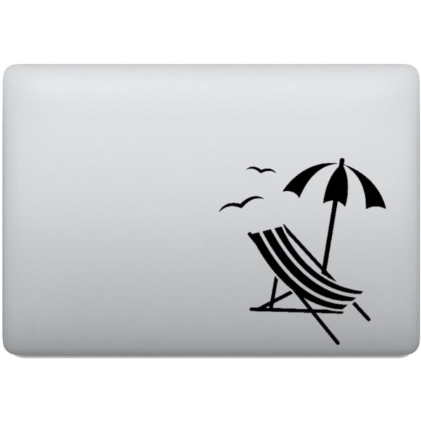 Adesivo de Notebook Praia Espreguiçadeira